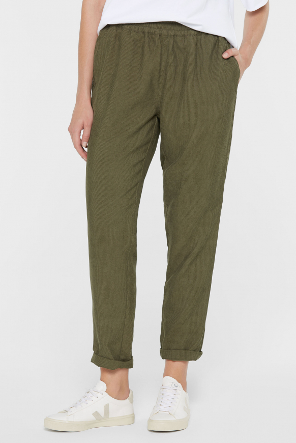 Cordhose PEA:CE mit Elastikbund im Jogger-Stil