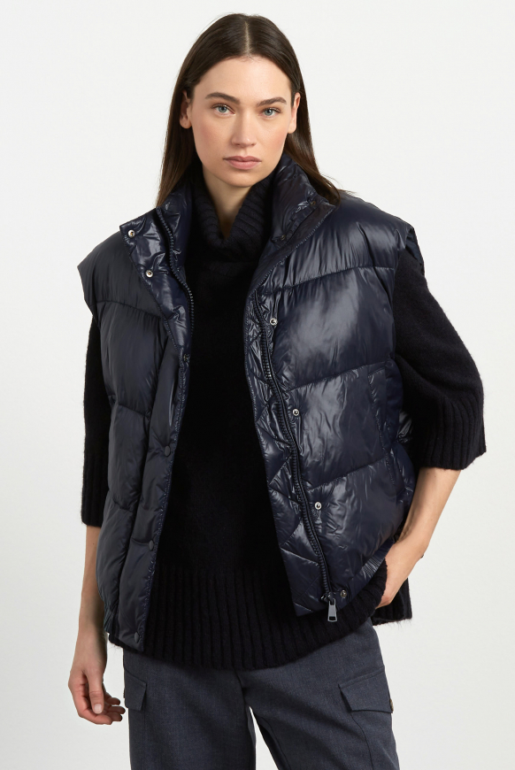 Glänzende Steppweste Oversized