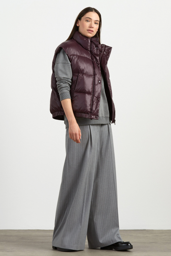 Glänzende Steppweste Oversized