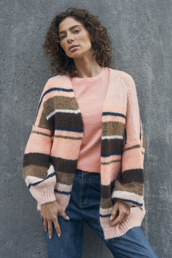 Offener Kurz-Cardigan KH:EA mit Streifen-Design