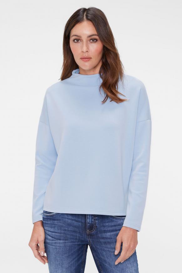 Boxy-Sweatshirt mit Mock-Kragen light blue