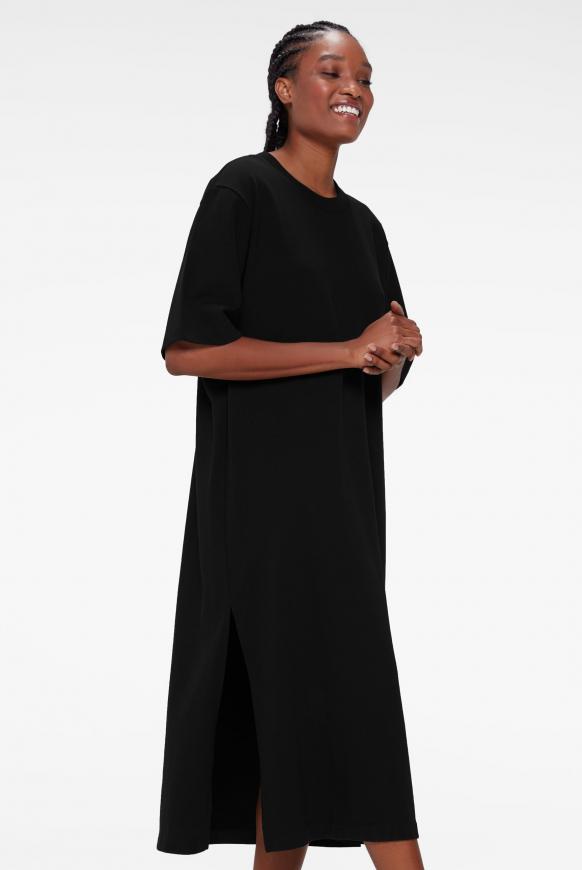 Langes Jerseykleid mit Seitenschlitzen black
