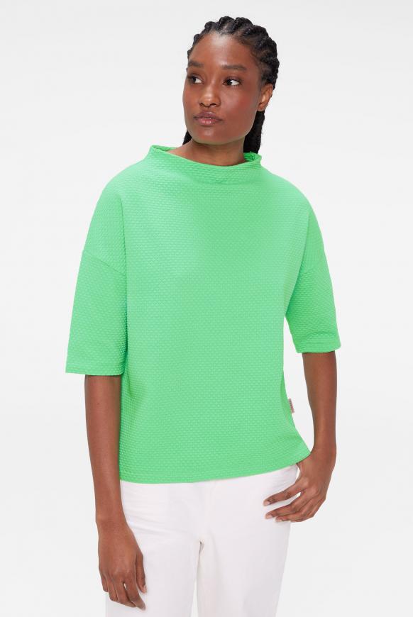 Strukturiertes Sweatshirt mit Kurzarm simply green