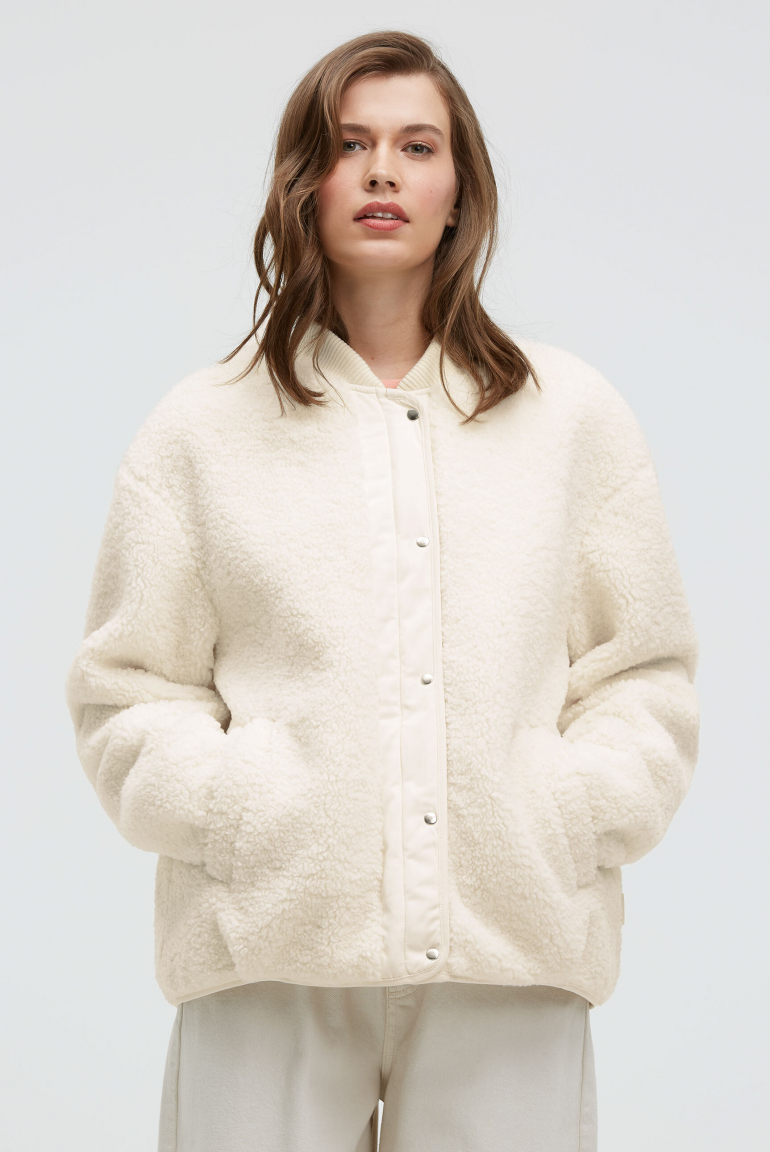 2-in-1 Wendejacke OK:RA im Blouson-Stil buttercream