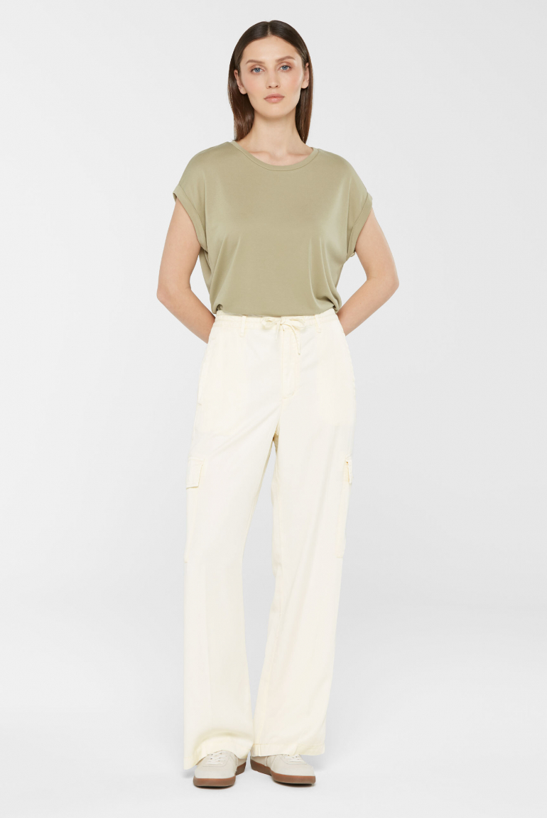 Fließende Cargohose PE:RTH mit weitem Bein raw cotton