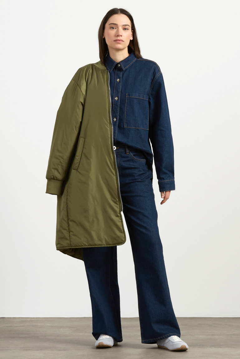 Lange Jacke im Blouson-Stil natural khaki