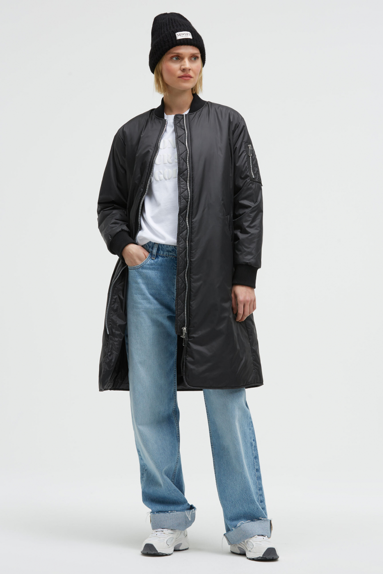 Lange Jacke OD:IE im Blouson-Stil black