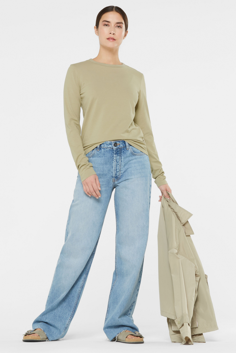 Longsleeve TU:ULA aus Jersey light sage