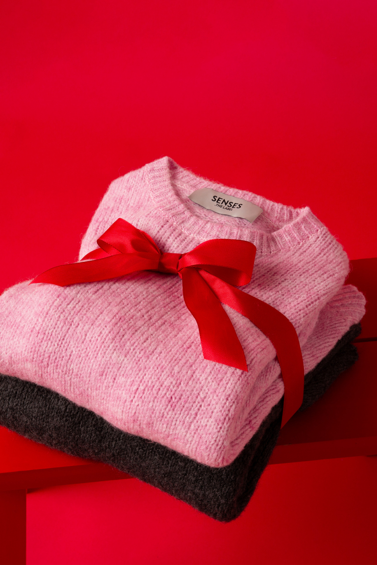 Melierter Pullover KO:BE mit weiten Ärmeln rose pink melange