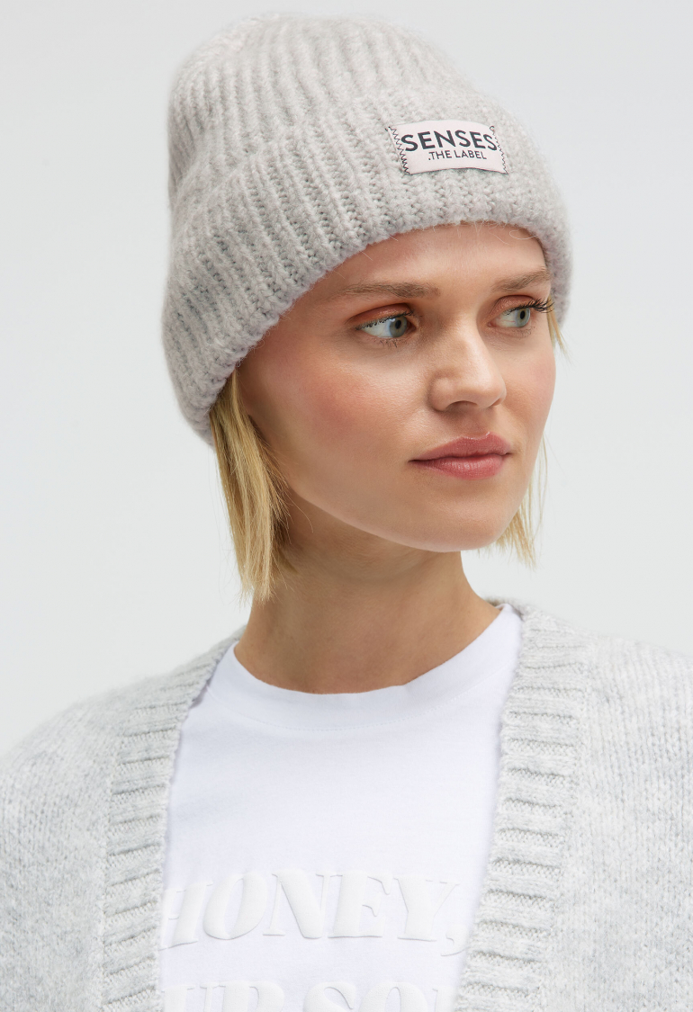 Mütze AL:PS in Rippstrick cozy grey melange