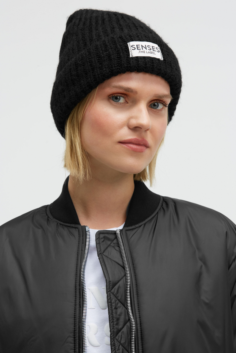 Mütze AL:PS in Rippstrick black