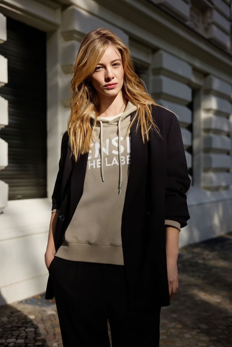 Oversized Hoodie SUN:NY mit Logo Artwork light sage