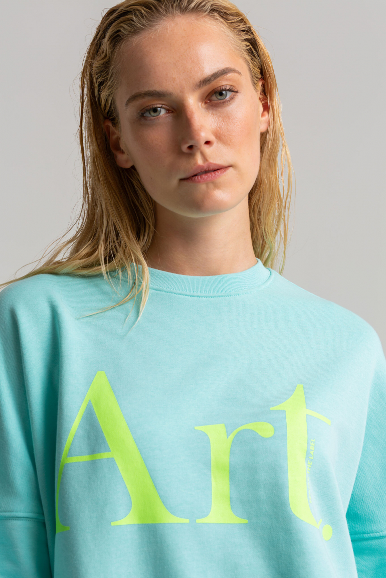 Oversized Sweatshirt SOL:EIL mit Artwork crystal aqua