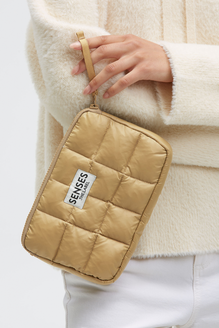 Puffer Beauty Bag ALLI:SON light cognac