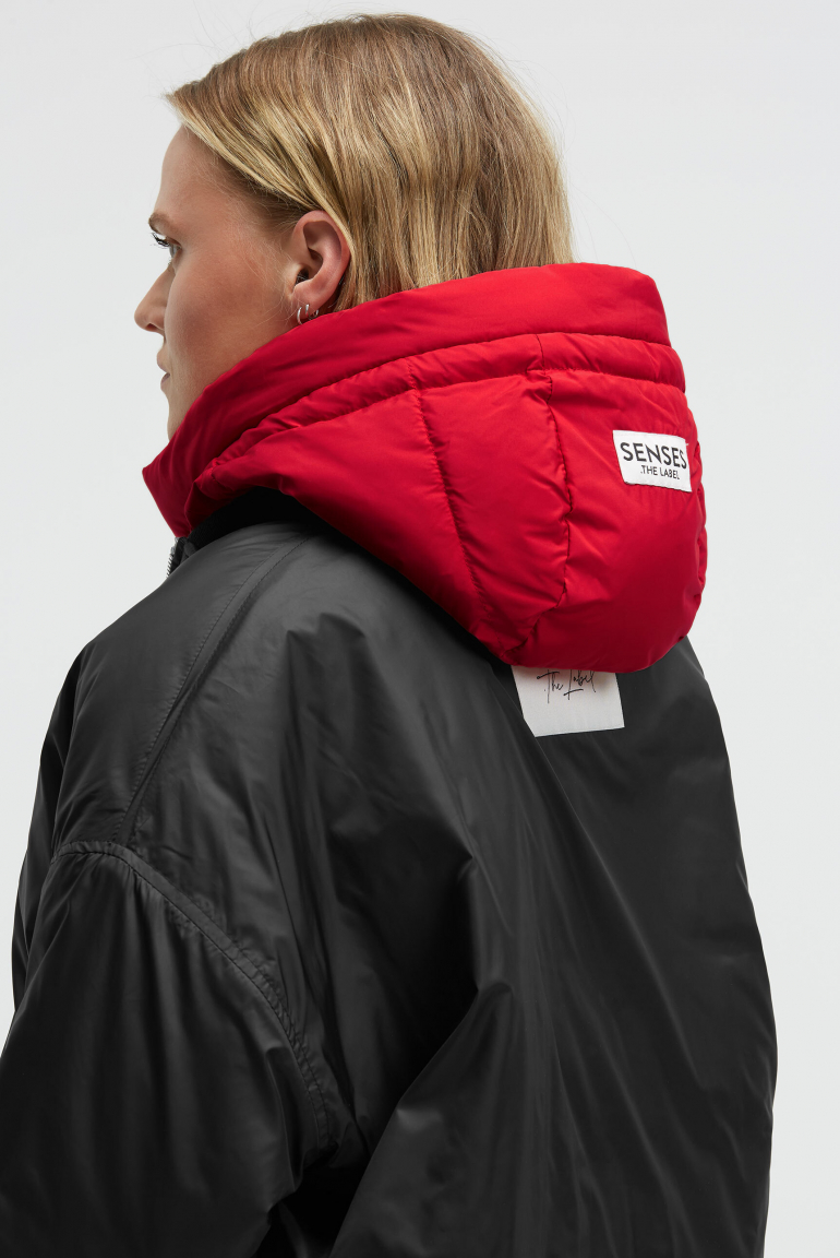 Puffer-Kapuze AME:LIO aura red