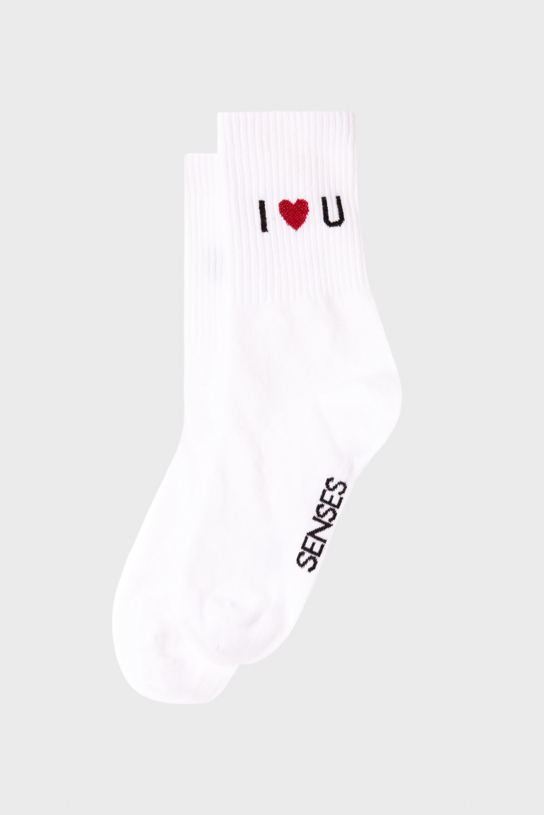 Socken A:MI mit Intarsia-Design opticwhite / red