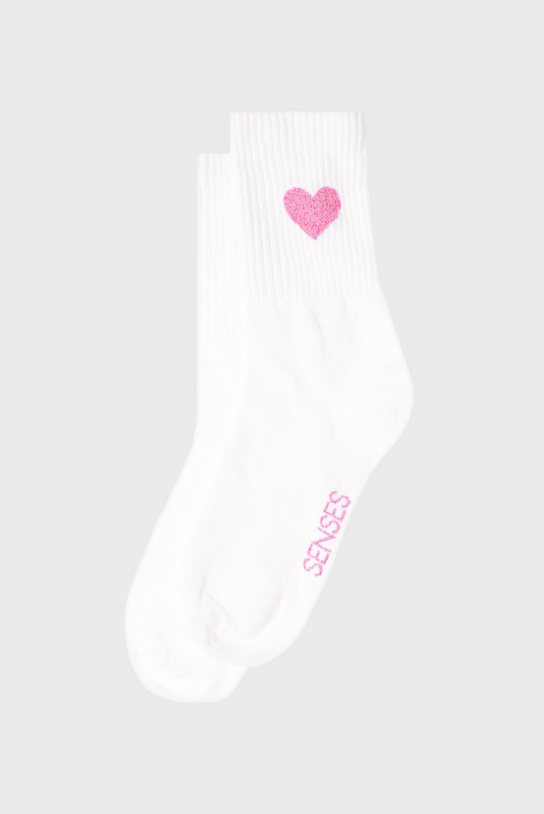 Socken A:MI mit Intarsia-Design opticwhite / rose