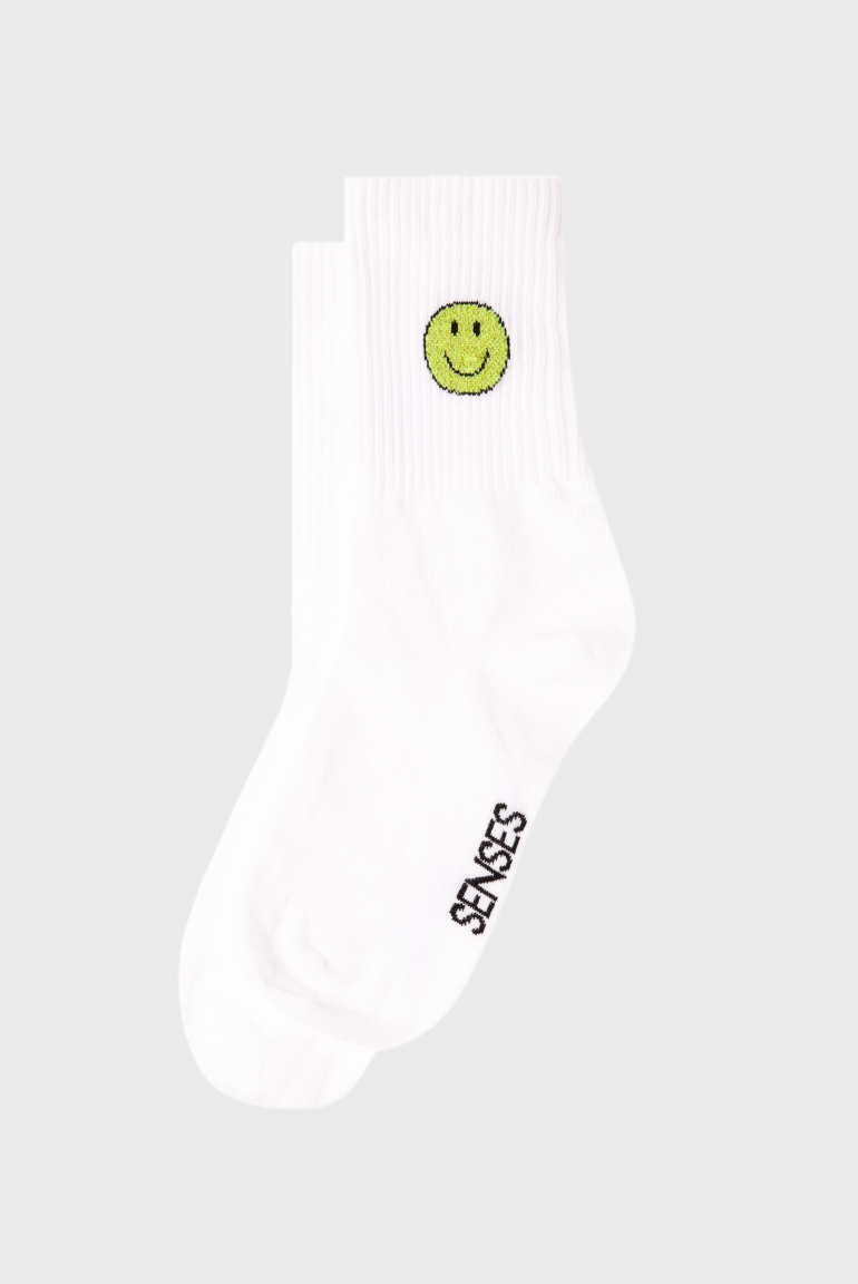 Socken A:MI mit Intarsia-Design opticwhite / new lime