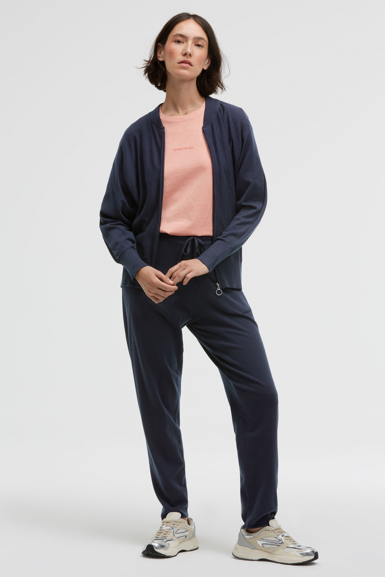 Strickhose PER:RY mit Tapered Leg blue navy