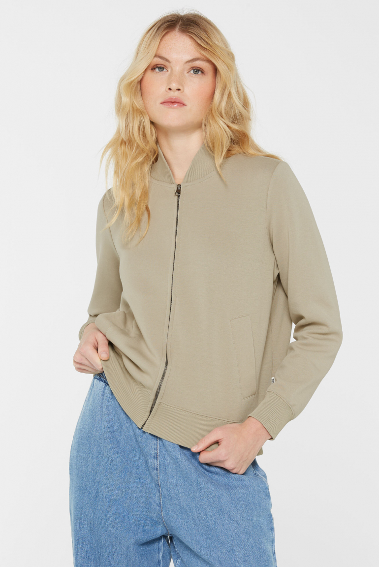 Sweatjacke SK:Y im Blouson-Stil aus Interlock-Jersey light sage