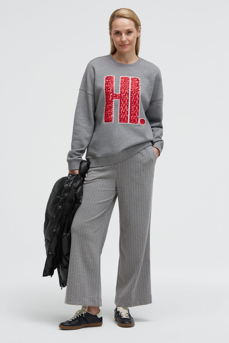 Sweatshirt SEL:MA mit Artwork grey melange