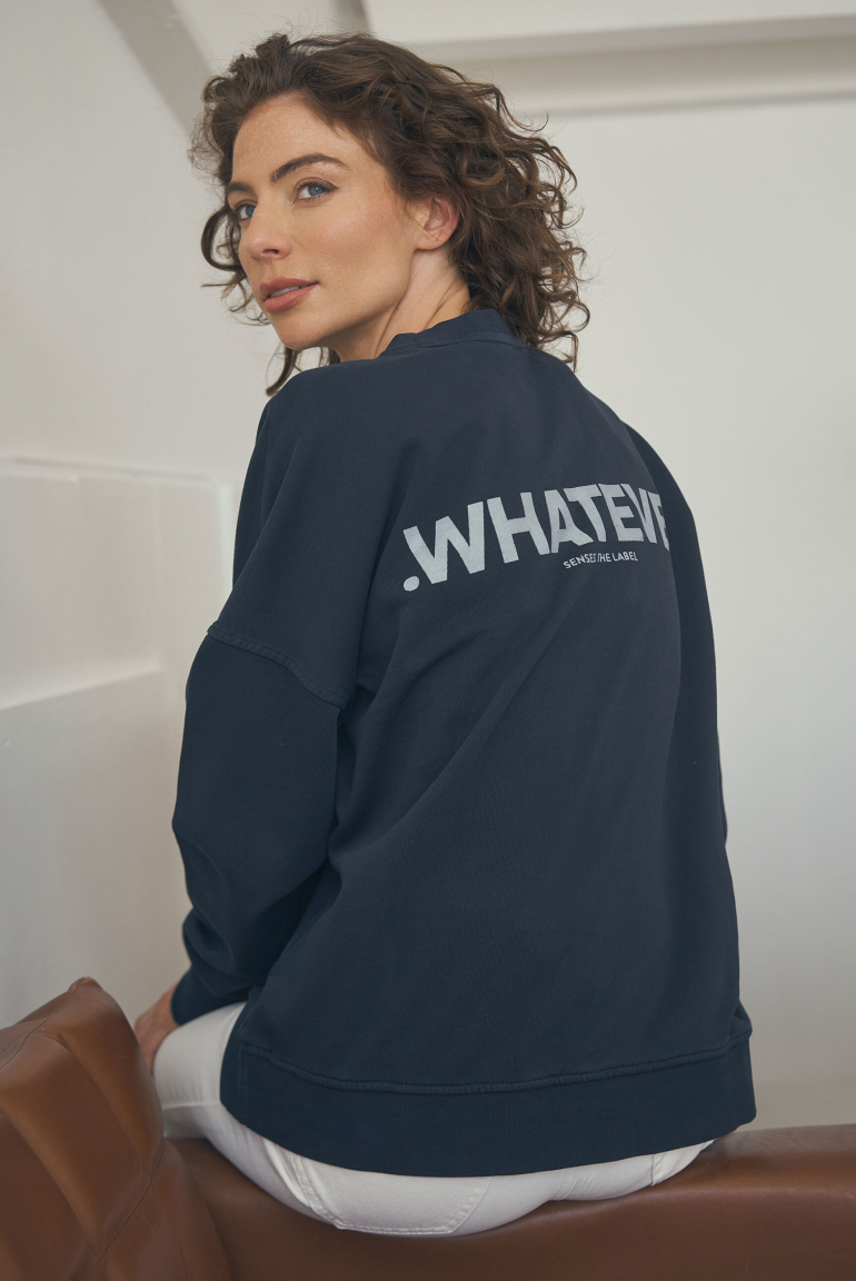 Sweatshirt STAR:LIGHT mit gewaschener Optik und Backprint blue navy