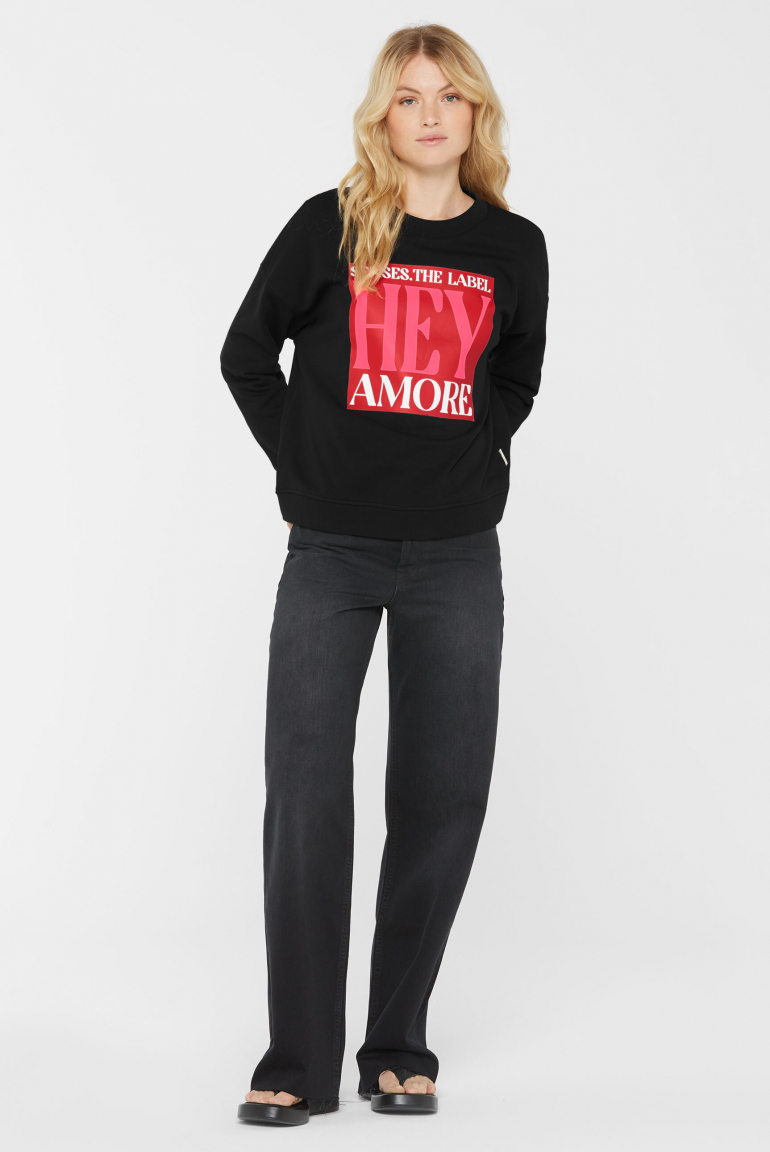 Sweatshirt SU:RI mit Print Artwork black print