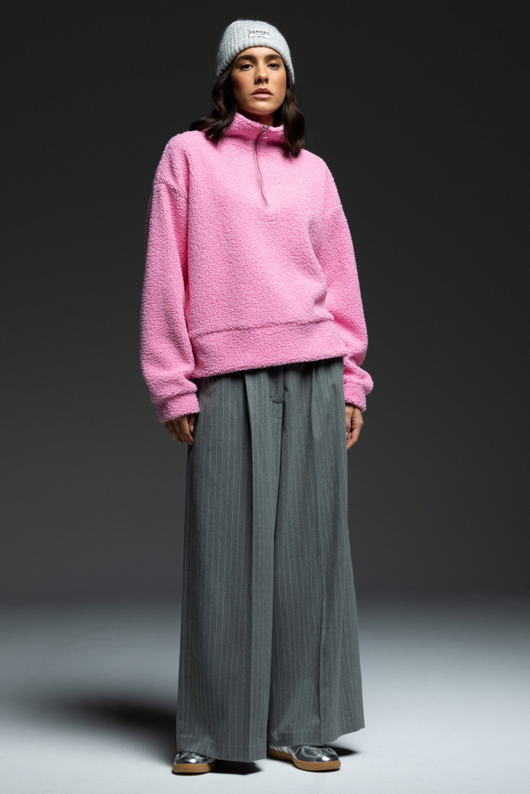 Teddy-Troyer SO:ME mit Zipper rose pink