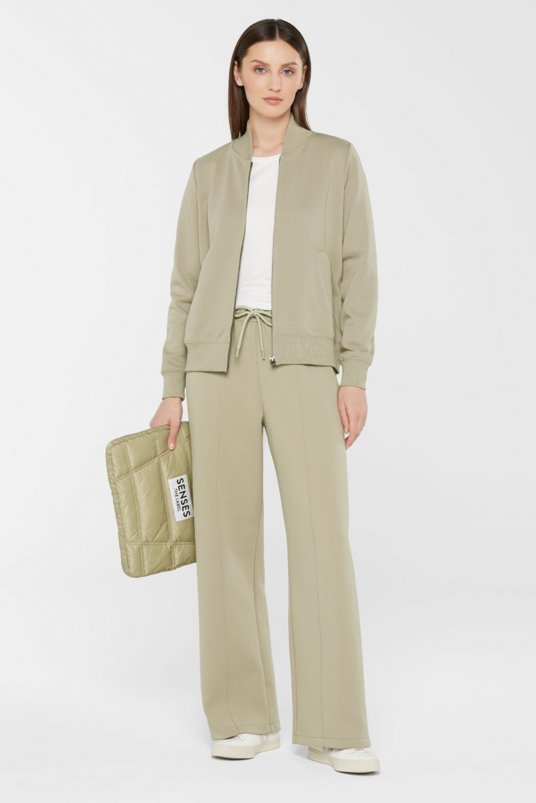 Weite Hose PIP:PA aus Interlock-Jersey light sage