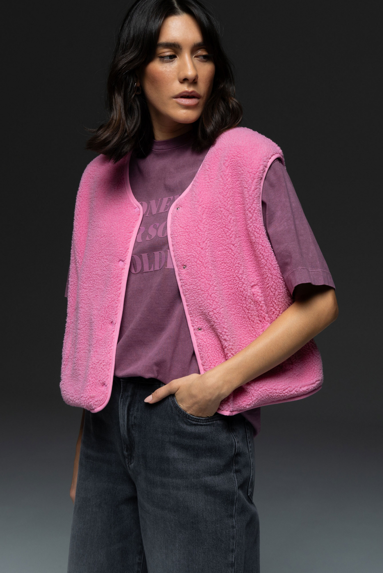 Weste SV:EA im Sherpa-Look rose pink
