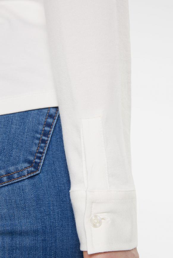 Jersey-Bluse mit Knopfleiste cotton white
