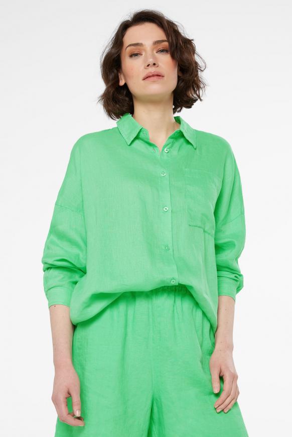 Oversized Leinenbluse simply green