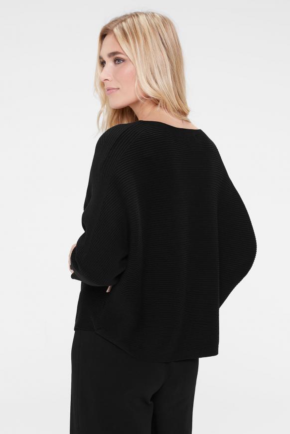 Pullover mit waagerechter Rippstruktur black