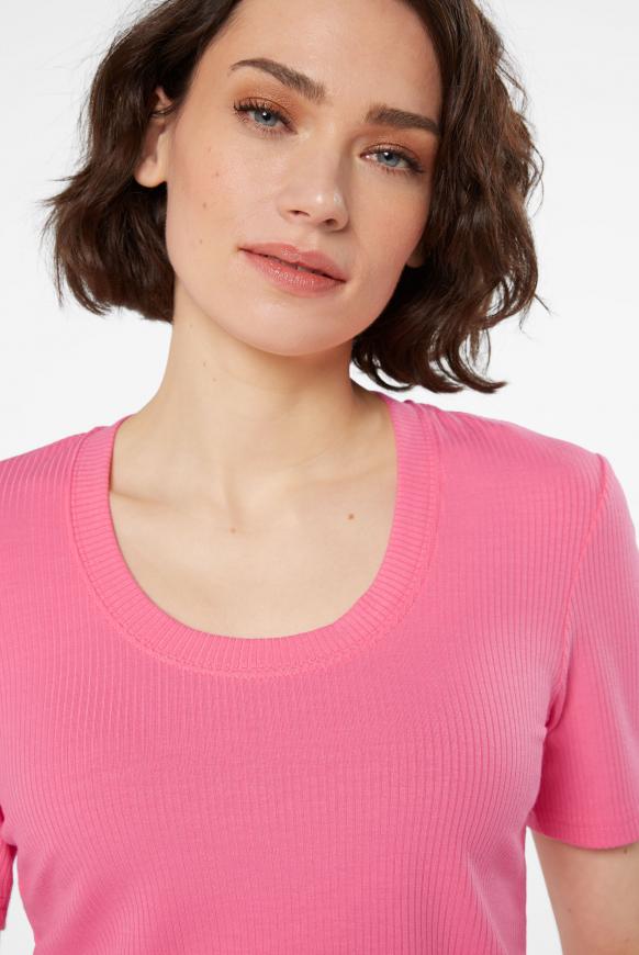 Rippshirt aus Viskose-Mix soft pink