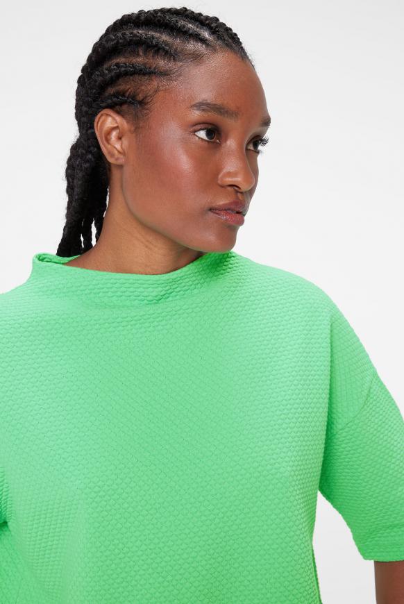Strukturiertes Sweatshirt mit Kurzarm simply green