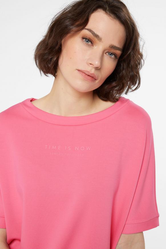 T-Shirt aus Modal-Mix mit tonalem Print soft pink
