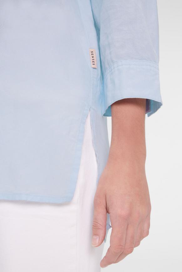 Tunika-Bluse aus Leinen-Mix shirtblue