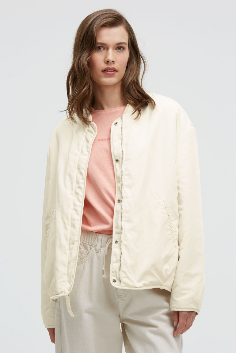 2-in-1 Wendejacke OK:RA im Blouson-Stil buttercream