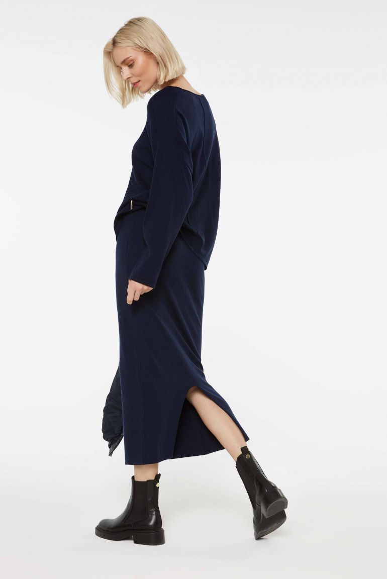 Langer Strickrock blue navy