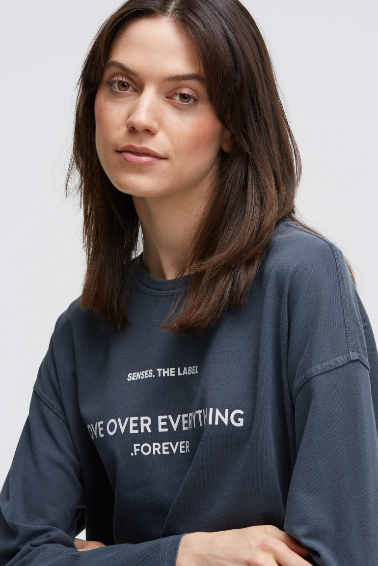 Longsleeve TA:PI mit Artwork blue navy