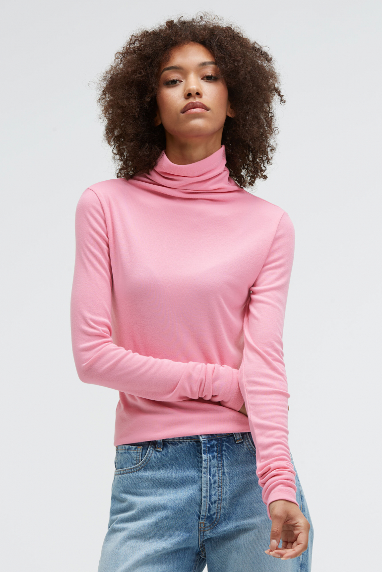Longsleeve THA:IS mit Turtleneck rose pink