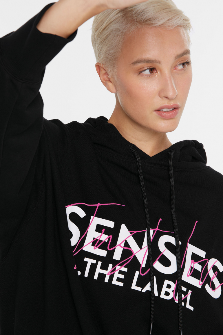 Oversized Hoodie SUN:NY mit Logo Artwork black