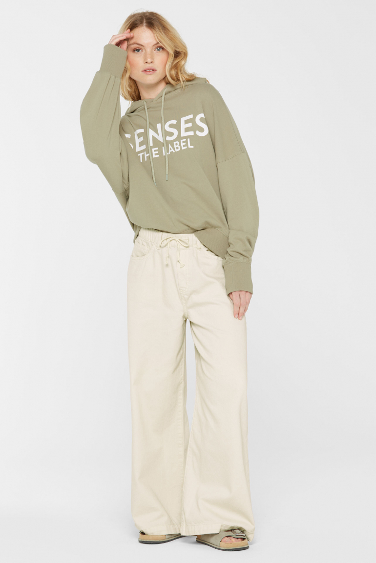 Oversized Hoodie SUN:NY mit Logo Artwork light sage