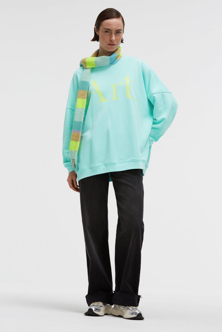 Oversized Sweatshirt SOL:EIL mit Artwork crystal aqua