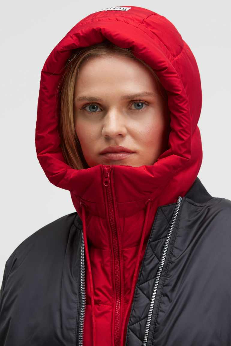 Puffer-Kapuze AME:LIO aura red