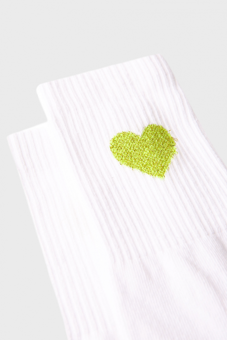 Socken A:MI mit Intarsia-Design opticwhite / new lime