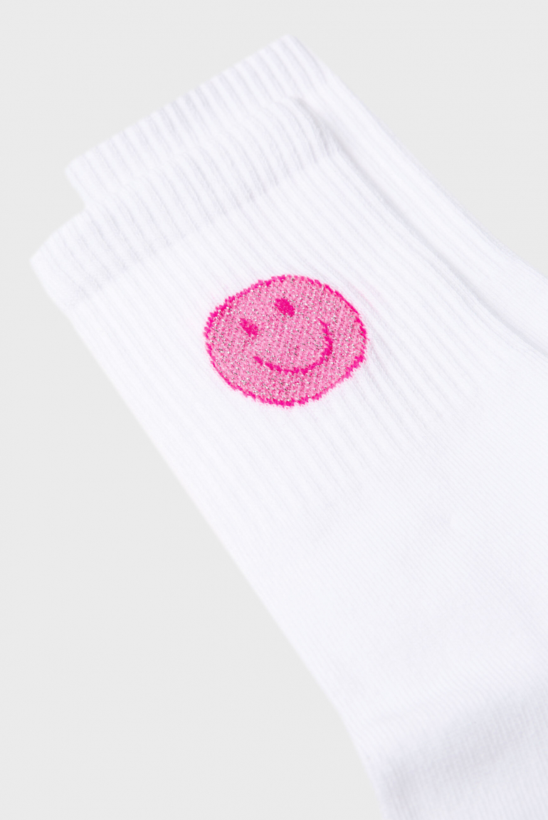 Socken A:MI mit Intarsia-Design opticwhite / neon pink