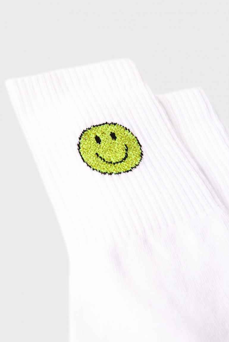 Socken A:MI mit Intarsia-Design opticwhite / new lime
