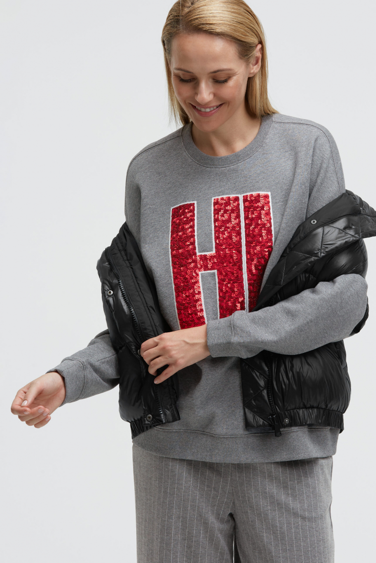 Sweatshirt SEL:MA mit Artwork grey melange