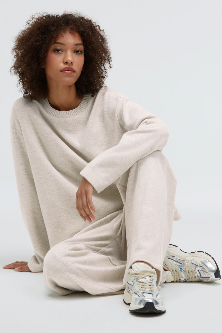 Sweatshirt SI:NA aus Jersey-Rippstrick buttercream melange